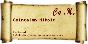 Csintalan Mikolt névjegykártya